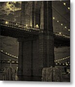Brooklyn Bridge Midnight Metal Print