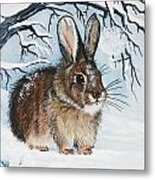 Brrrr Bunny Metal Print