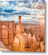 Bryce Canyon National Park At Sunrise With Dramatic Sky, Utah, Usa Metal Print