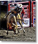 Buckin Bull Metal Print