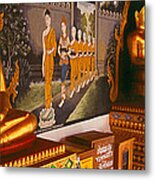 Buddha Statues In A Temple, Bangkok Metal Print