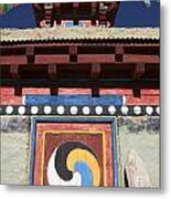Buddhist Symbol On Chorten - Tibet Metal Print