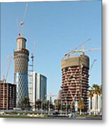 Building Doha Tower By Tower Metal Print
