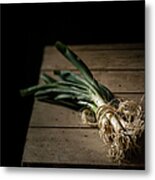 Bunch Of Spring Onions Tied With Metal Print
