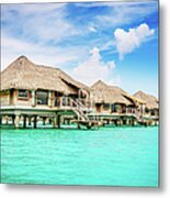 Bungalow Resort On Water Bora-bora Metal Print