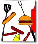 Burgers And Dogs Metal Print