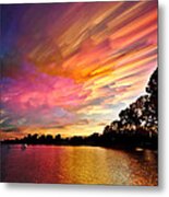 Burning Cotton Candy Flying Through The Sky Metal Print