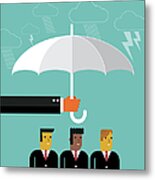 Businessmen Protection Metal Print