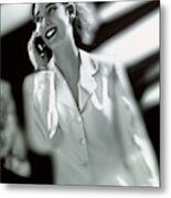 Businesswoman Speaking On A Mobile Telephone Metal Print