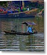 By The Flower Boat Metal Print