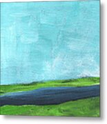 By The River- Abstract Landscape Painting Metal Print