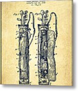 Caddy Bag Patent Drawing From 1905 - Vintage Metal Print