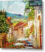 Cafe Provence Morning Metal Print