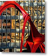 Calder Sculpture Called The Flamingo In Downtown Chicago Metal Print