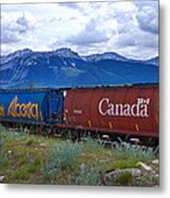 Canadian Freight Train In Jasper #2 Metal Print