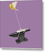 Canary Carrying An Anvil Metal Print
