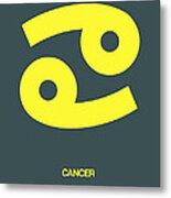 Cancer Zodiac Sign Yellow Metal Print