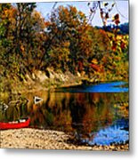 Canoe On The Gasconade River Metal Print