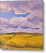 Canola And Clouds Metal Print