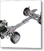 Car Chassis, Artwork Metal Print