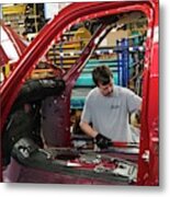 Car Production Assembly Line Metal Print