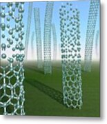 Carbon Nanotubes Growing In Grassy Plain Metal Print
