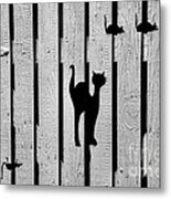 Cat And Mouse Fence Gate Metal Print