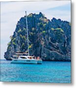 Catamaran Boat Sailing At Koh Haa Neung Island, Andaman Metal Print