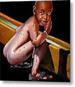 Caught Drinking At The Trough Metal Print