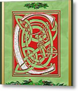 Celtic Christmas C Initial Metal Print