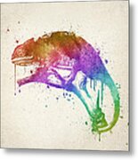 Chameleon Splash Metal Print