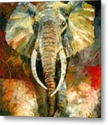 Charging African Elephant Metal Print