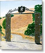 Charles R Winery Gate Metal Print