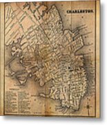 Charleston Vintage Map No. I Metal Print