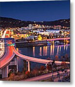 Charleston Wv At Night Metal Print