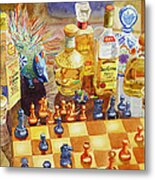 Chess And Tequila Metal Print