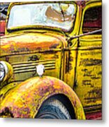 Chevy Truck Burnt Yellow Metal Print
