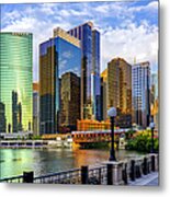 Chicago River & Willis Tower Metal Print