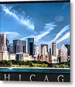 Chicago Skyline Panorama Poster Metal Print