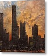 Chicago Skyline Silhouette Metal Print