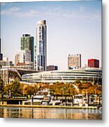 Chicago Skyline With Soldier Field Metal Print