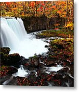Choushi - Ootaki Waterfall In Autumn Metal Print