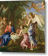 Christ Served By The Angels - Jacques Stella - 1656 Metal Print