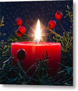 Christmas Candle Metal Print