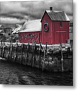 Christmas In Rockport New England Metal Print