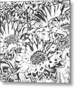 Chromed Flowers Metal Print