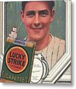 Cigarette Lucky Strike Baseball Poster Metal Print