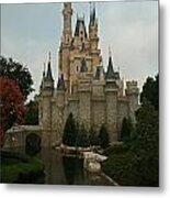 Cinderella's Castle Reflected Metal Print