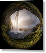 Circular View Of Seljalandsfoss Metal Print