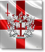 City Of London - Coat Of Arms Over Flag Metal Print